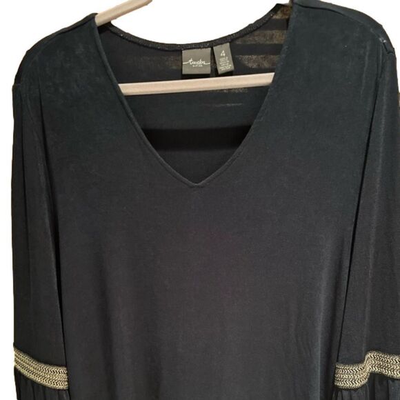 WOMENS CHICO’S 4/XXL DETAIL TOP. Detail sleeve - Picture 1 of 6